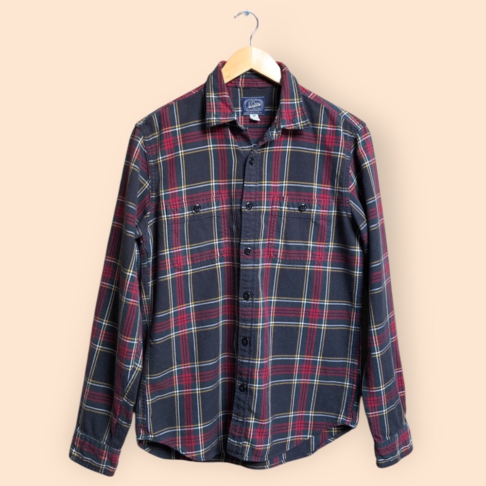 J.Crew NY Sportsmen’s Outfitters Flannel Plaid Button Front Shirt MENS M Slim